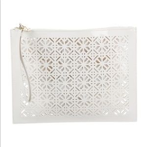 Tory Burch Perforated Patent Leather Clutch